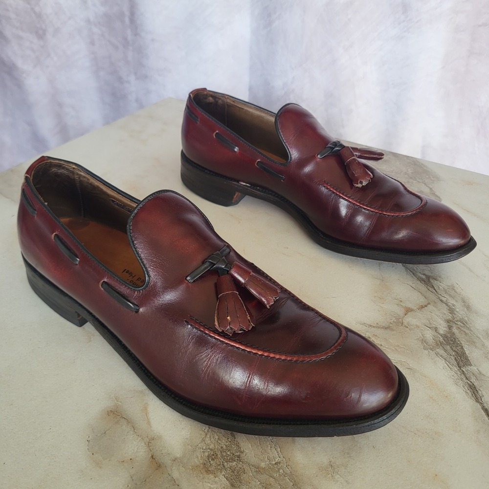 Allen Edmonds Saratoga Tassel Loafers Size 9.5 AA Oxeblood Red